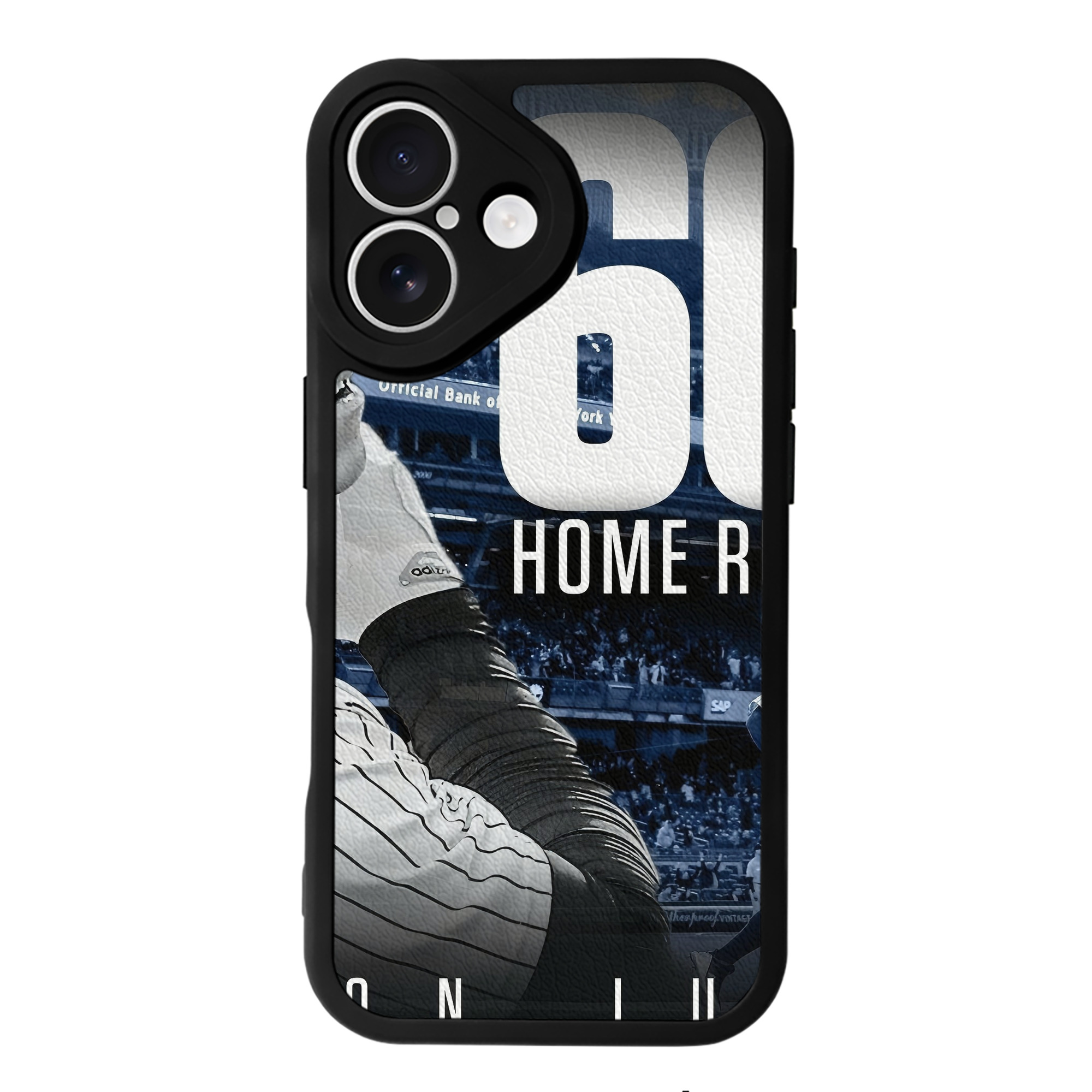 Aaron Judge 60 Home Runs 1 IPhone 16 Silicone Leather Case – UV Print, Lambskin Texture – Perfect Fit, Wireless Charging Compatible, Scratch Resistant, Precise Cutouts – Stylish Protection For IPhone 16